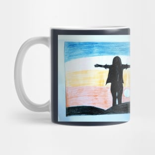 A girl holding Guitar Mug